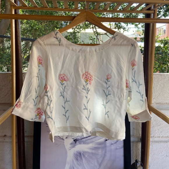 None Tops - Floral crop Top. Size- L